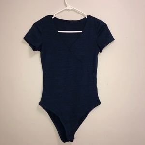 royal blue v-neck bodysuit